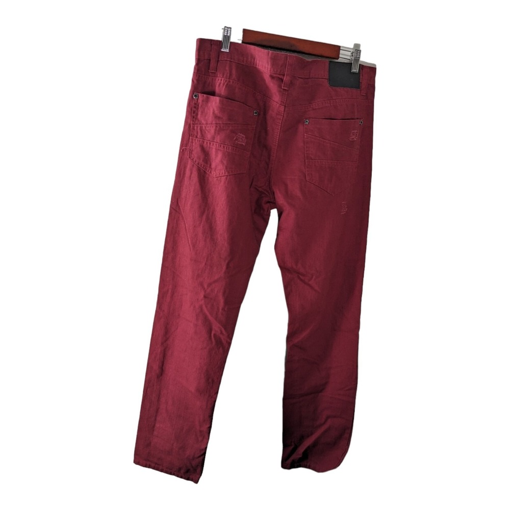 Southpole Men's Size 34x34 Burgundy Rock Style Distressed Denim Jeans - Picture 3 of 8